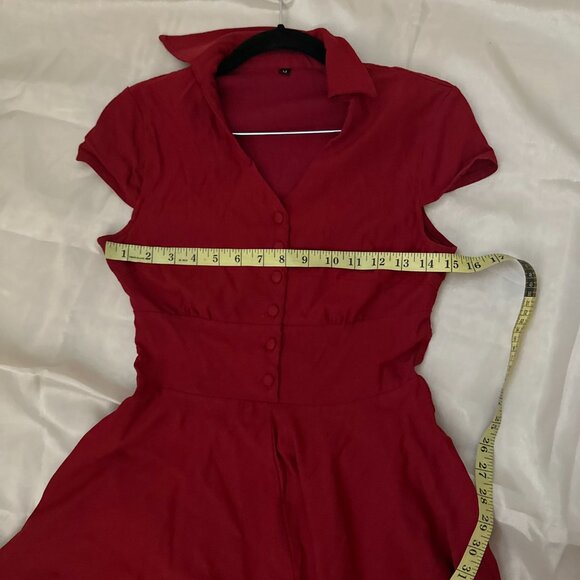 fit and flare midi red dress - Picture 8 of 9